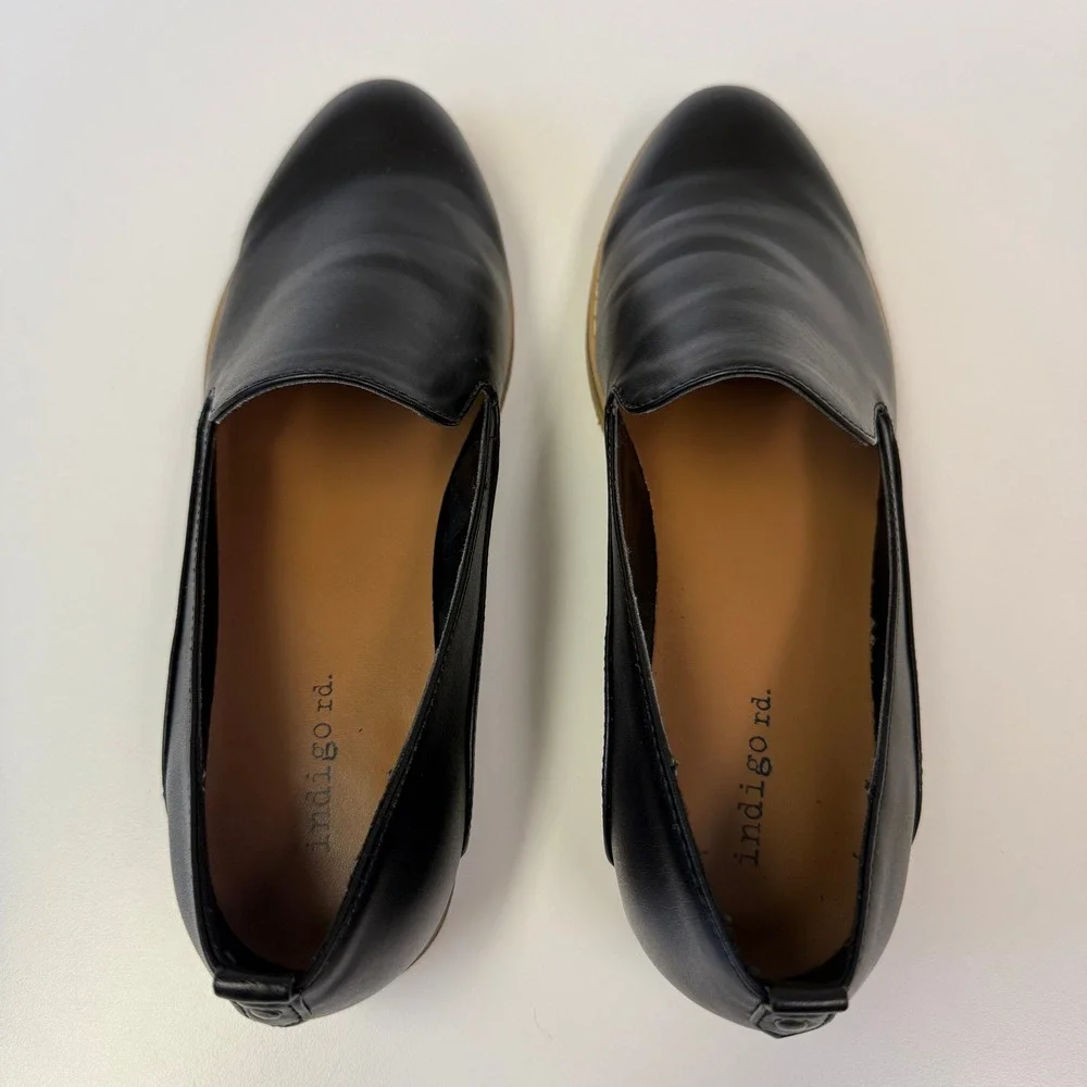 Indigo rd Women Hestley Loafers Size 8.5 Black Slip On Flats Minimalist Neutral
